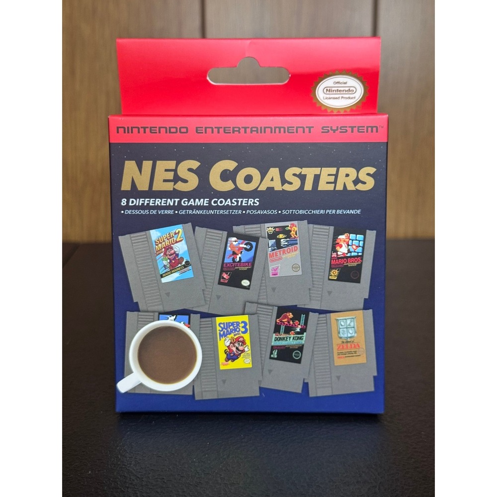 Nintendo NES Cartridge Coasters Set of 8 Paladone Retro Video Game Decor NEW